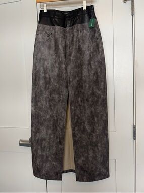 Faux Leather Skirt gradiant detail